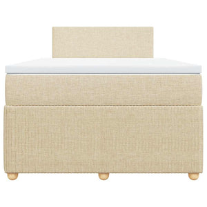 Κρεβάτι Boxspring με Στρώμα Κρεμ 120x200 εκ. Υφασμάτινο