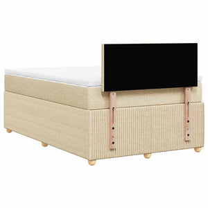 Κρεβάτι Boxspring με Στρώμα Κρεμ 120x200 εκ. Υφασμάτινο