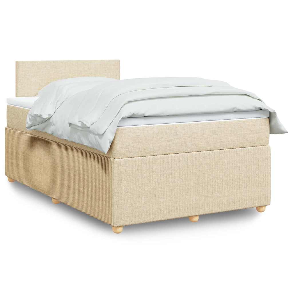 Κρεβάτι Boxspring με Στρώμα Κρεμ 120x200 εκ. Υφασμάτινο