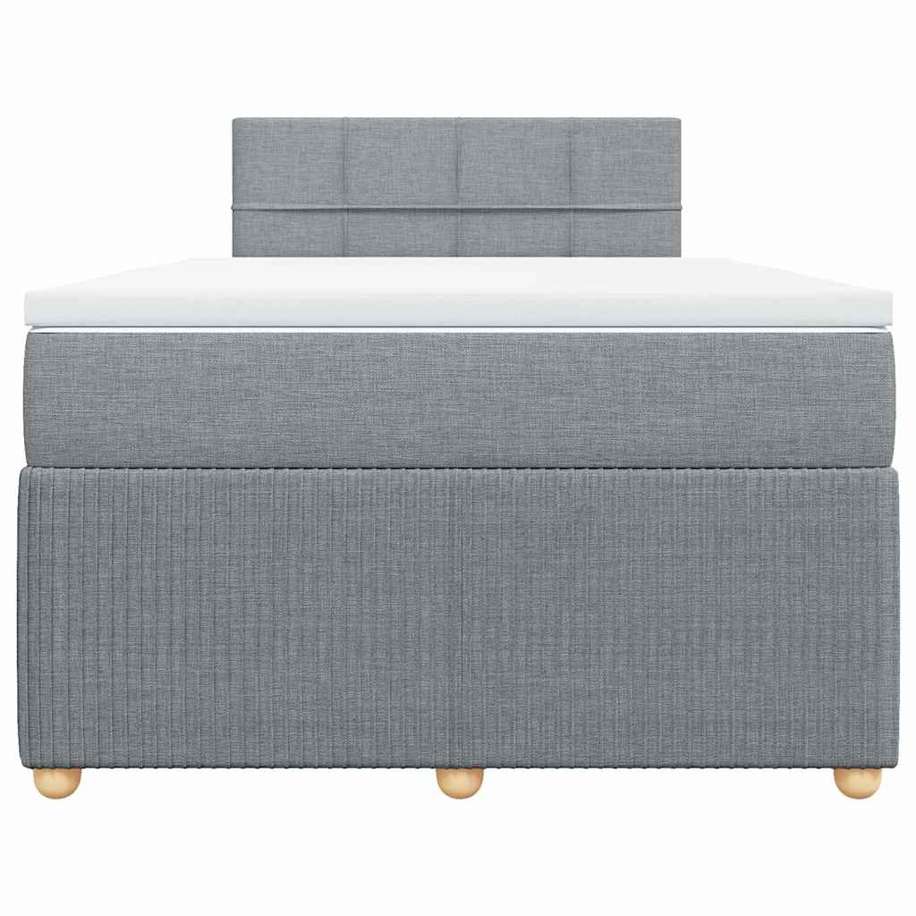 Κρεβάτι Boxspring με Στρώμα Ανοιχτό Γκρι 120x200 εκ. Υφασμάτινο - Pakobazaar