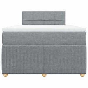 Κρεβάτι Boxspring με Στρώμα Ανοιχτό Γκρι 120x200 εκ. Υφασμάτινο - Pakobazaar