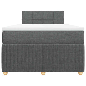 Κρεβάτι Boxspring με Στρώμα Σκούρο Γκρι 120x200 εκ. Υφασμάτινο - Pakobazaar