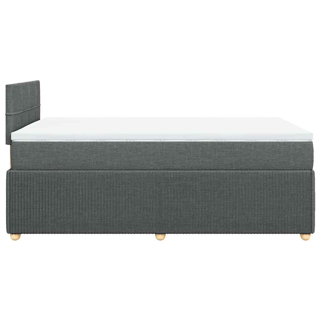 Κρεβάτι Boxspring με Στρώμα Σκούρο Γκρι 120x200 εκ. Υφασμάτινο - Pakobazaar