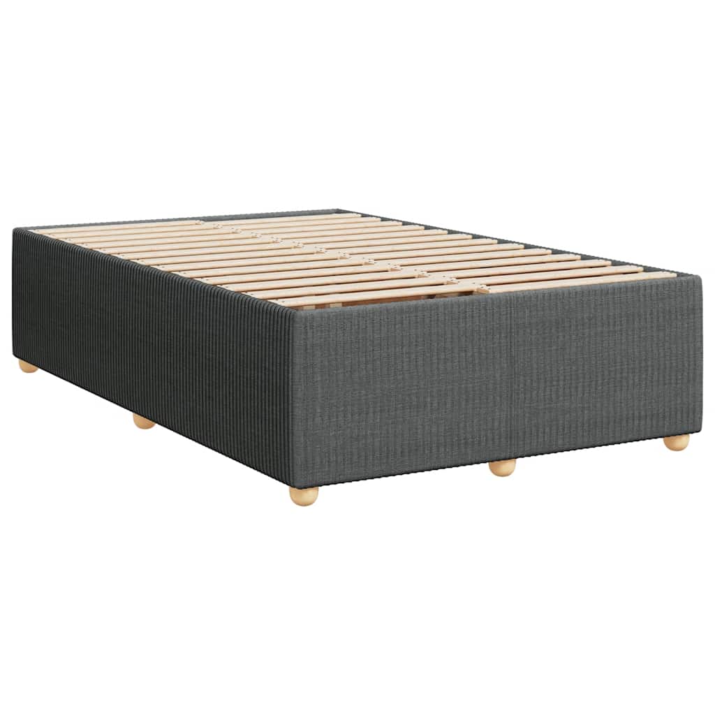 Κρεβάτι Boxspring με Στρώμα Σκούρο Γκρι 120x200 εκ. Υφασμάτινο - Pakobazaar