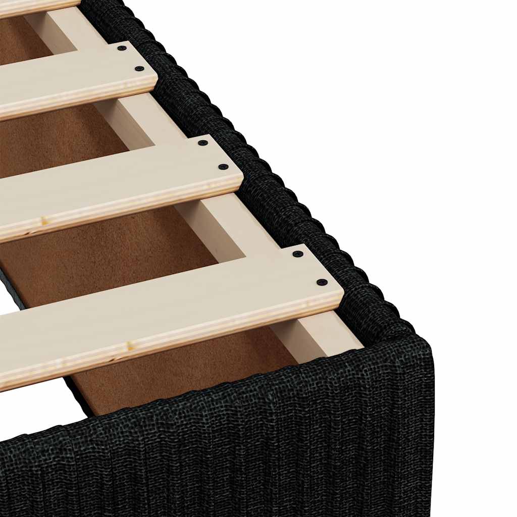 Κρεβάτι Boxspring με Στρώμα Μαύρο 120x200 εκ. Υφασμάτινο - Pakobazaar