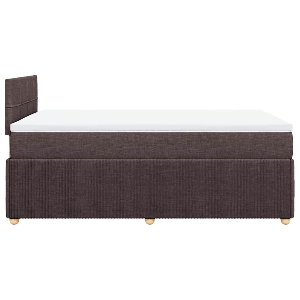 Κρεβάτι Boxspring με Στρώμα Σκούρο Καφέ 120x200 εκ. Υφασμάτινο - Pakobazaar