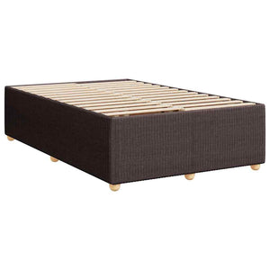 Κρεβάτι Boxspring με Στρώμα Σκούρο Καφέ 120x200 εκ. Υφασμάτινο - Pakobazaar