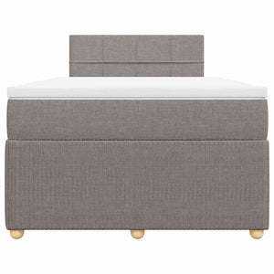 Κρεβάτι Boxspring με Στρώμα Taupe 120x200 εκ. Υφασμάτινο - Pakobazaar