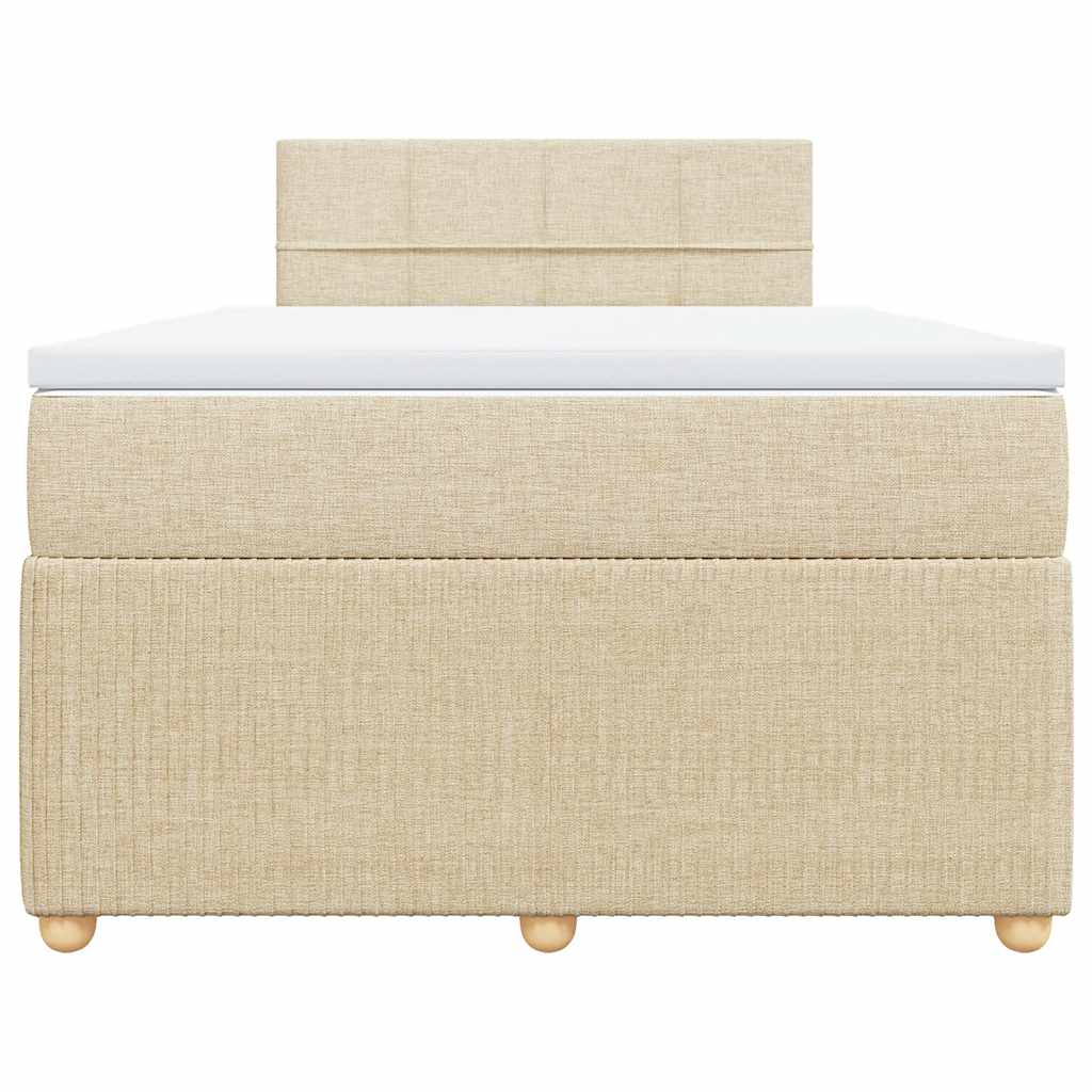 Κρεβάτι Boxspring με Στρώμα Κρεμ 120x200 εκ. Υφασμάτινο