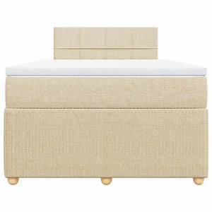 Κρεβάτι Boxspring με Στρώμα Κρεμ 120x200 εκ. Υφασμάτινο