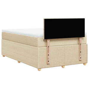 Κρεβάτι Boxspring με Στρώμα Κρεμ 120x200 εκ. Υφασμάτινο