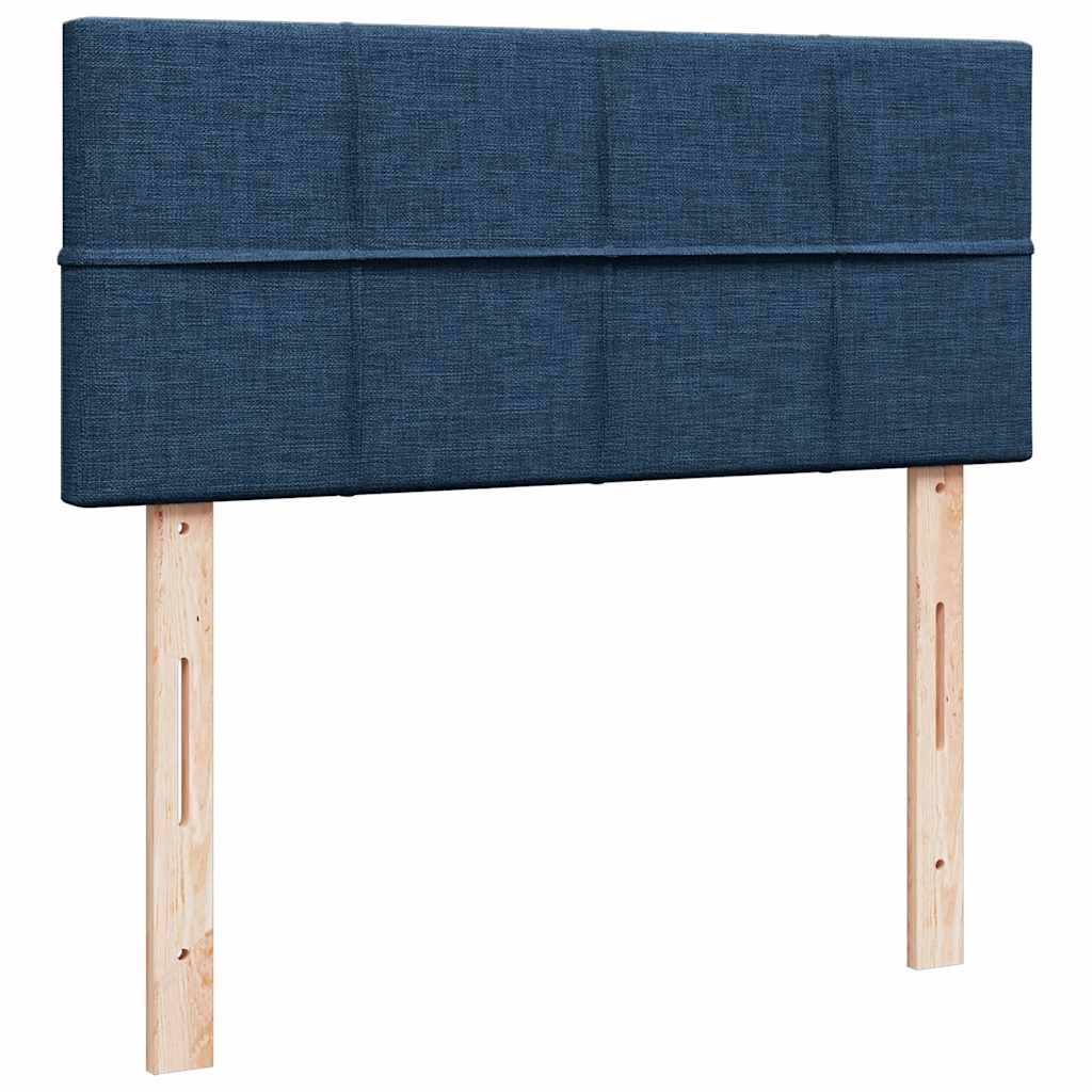 Κρεβάτι Boxspring με Στρώμα Μπλε 120x200 εκ. Υφασμάτινο