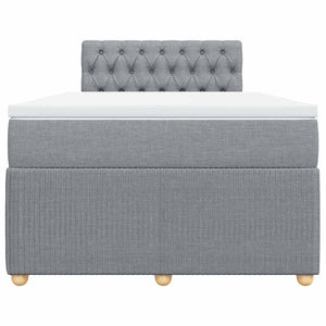 Κρεβάτι Boxspring με Στρώμα Ανοιχτό Γκρι 120x200 εκ. Υφασμάτινο - Pakobazaar
