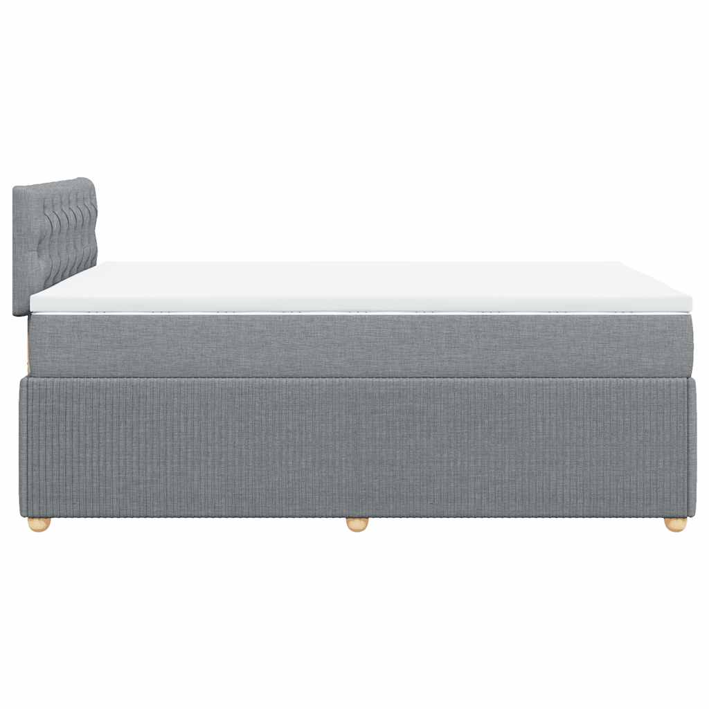 Κρεβάτι Boxspring με Στρώμα Ανοιχτό Γκρι 120x200 εκ. Υφασμάτινο - Pakobazaar