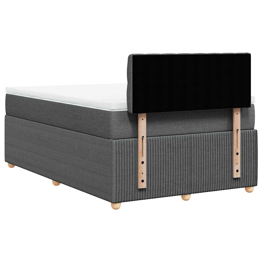 Κρεβάτι Boxspring με Στρώμα Σκούρο Γκρι 120x200 εκ. Υφασμάτινο - Pakobazaar