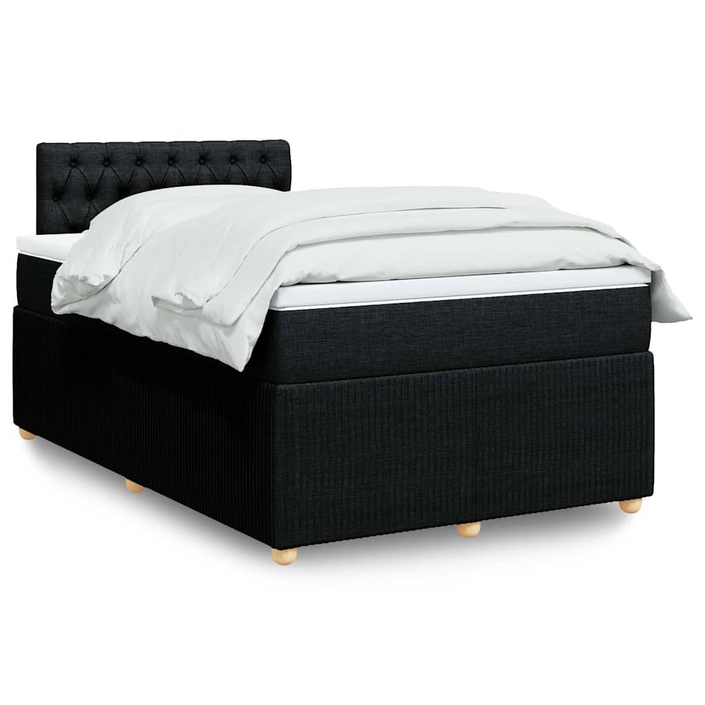 Κρεβάτι Boxspring με Στρώμα Μαύρο 120x200 εκ. Υφασμάτινο - Pakobazaar