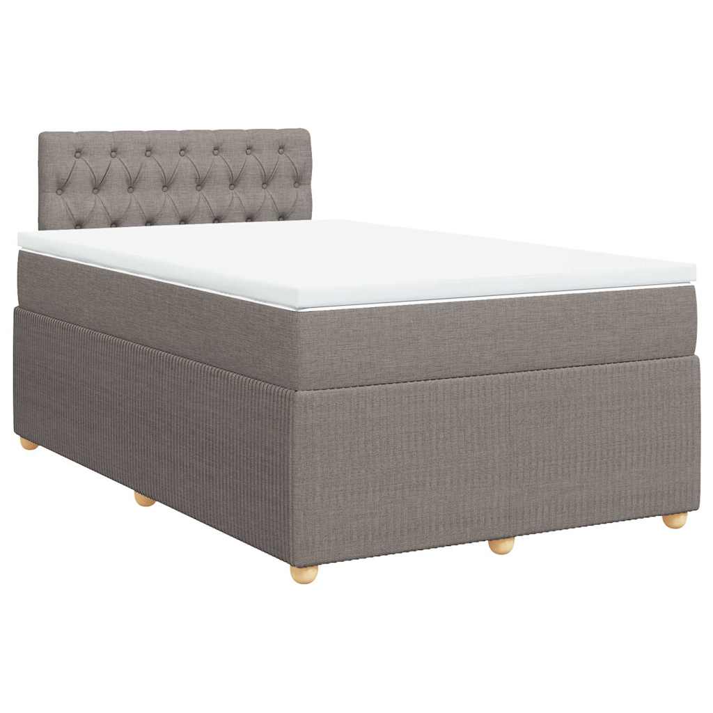 Κρεβάτι Boxspring με Στρώμα Taupe 120x200 εκ. Υφασμάτινο