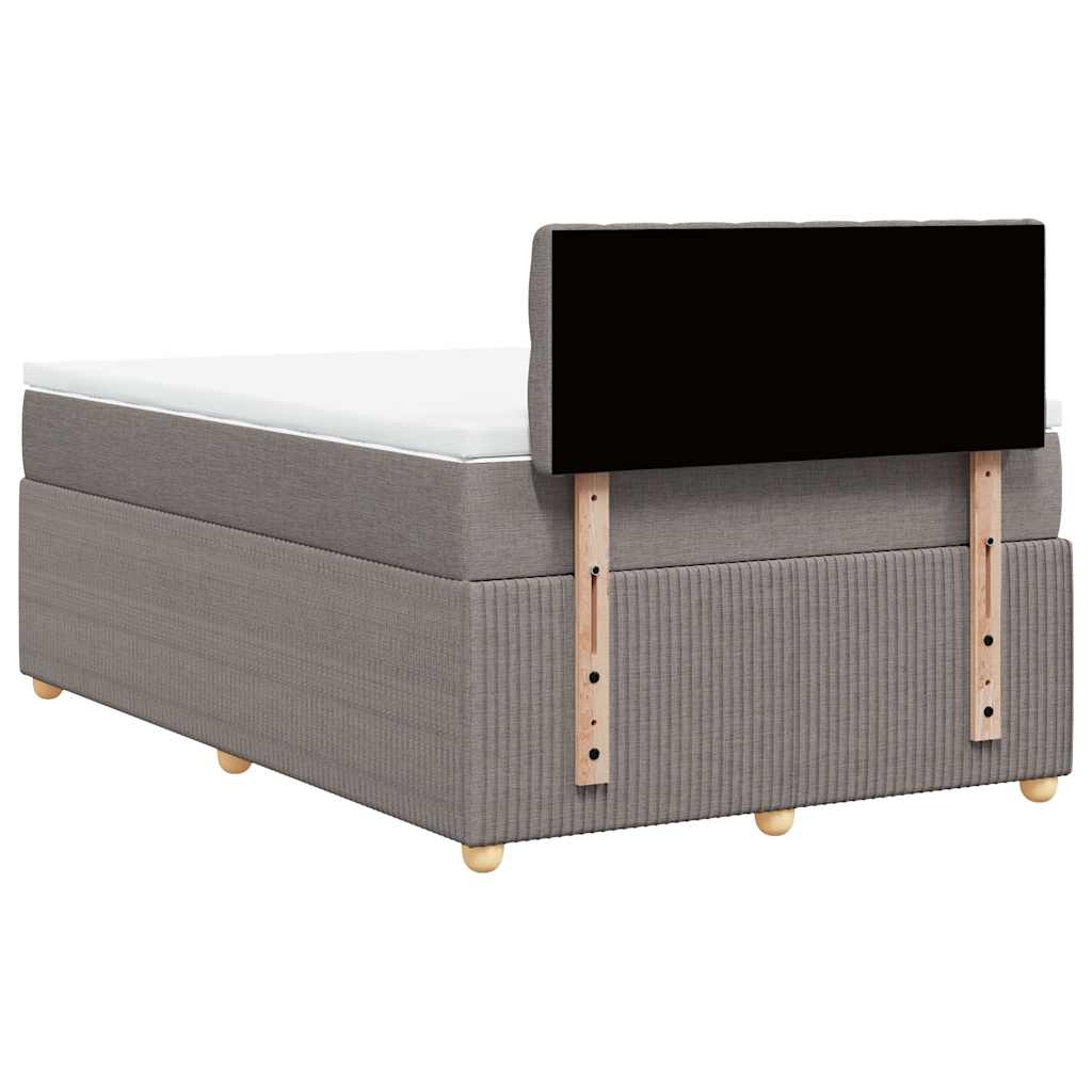 Κρεβάτι Boxspring με Στρώμα Taupe 120x200 εκ. Υφασμάτινο