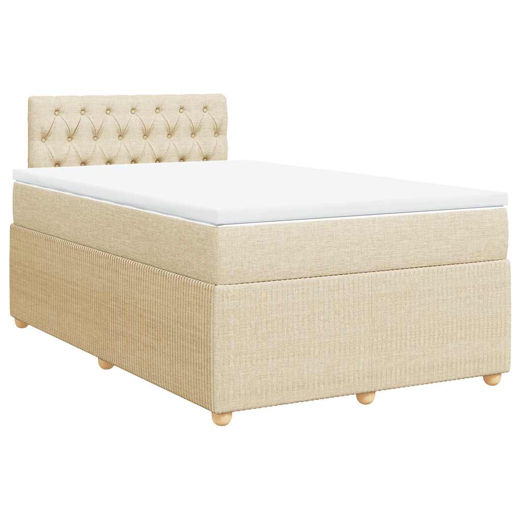 Κρεβάτι Boxspring με Στρώμα Κρεμ 120x200 εκ. Υφασμάτινο