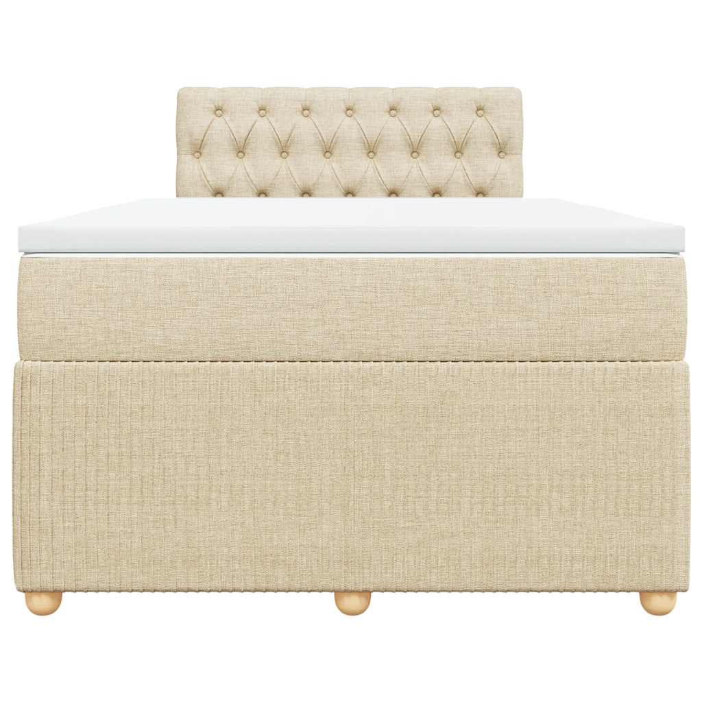 Κρεβάτι Boxspring με Στρώμα Κρεμ 120x200 εκ. Υφασμάτινο