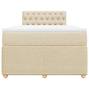 Κρεβάτι Boxspring με Στρώμα Κρεμ 120x200 εκ. Υφασμάτινο