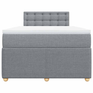 Κρεβάτι Boxspring με Στρώμα Ανοιχτό Γκρι 120x200 εκ. Υφασμάτινο - Pakobazaar