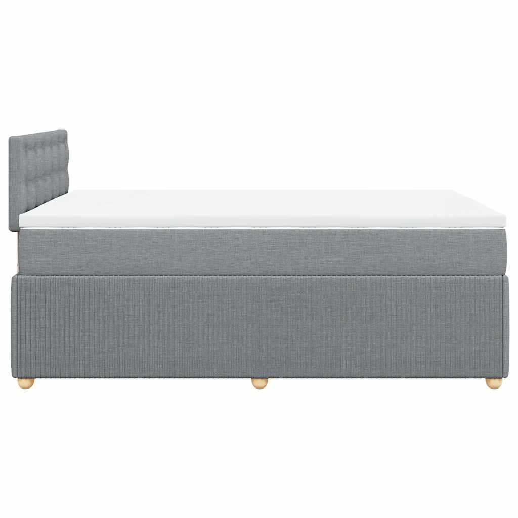 Κρεβάτι Boxspring με Στρώμα Ανοιχτό Γκρι 120x200 εκ. Υφασμάτινο - Pakobazaar