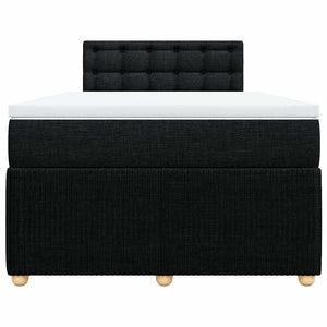Κρεβάτι Boxspring με Στρώμα Μαύρο 120x200 εκ. Υφασμάτινο - Pakobazaar