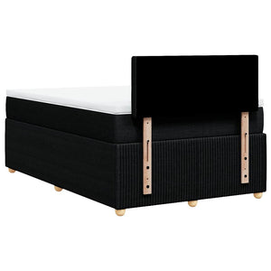 Κρεβάτι Boxspring με Στρώμα Μαύρο 120x200 εκ. Υφασμάτινο - Pakobazaar