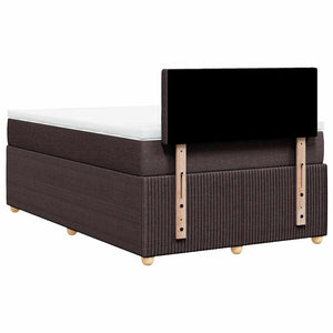 Κρεβάτι Boxspring με Στρώμα Σκούρο Καφέ 120x200 εκ. Υφασμάτινο - Pakobazaar