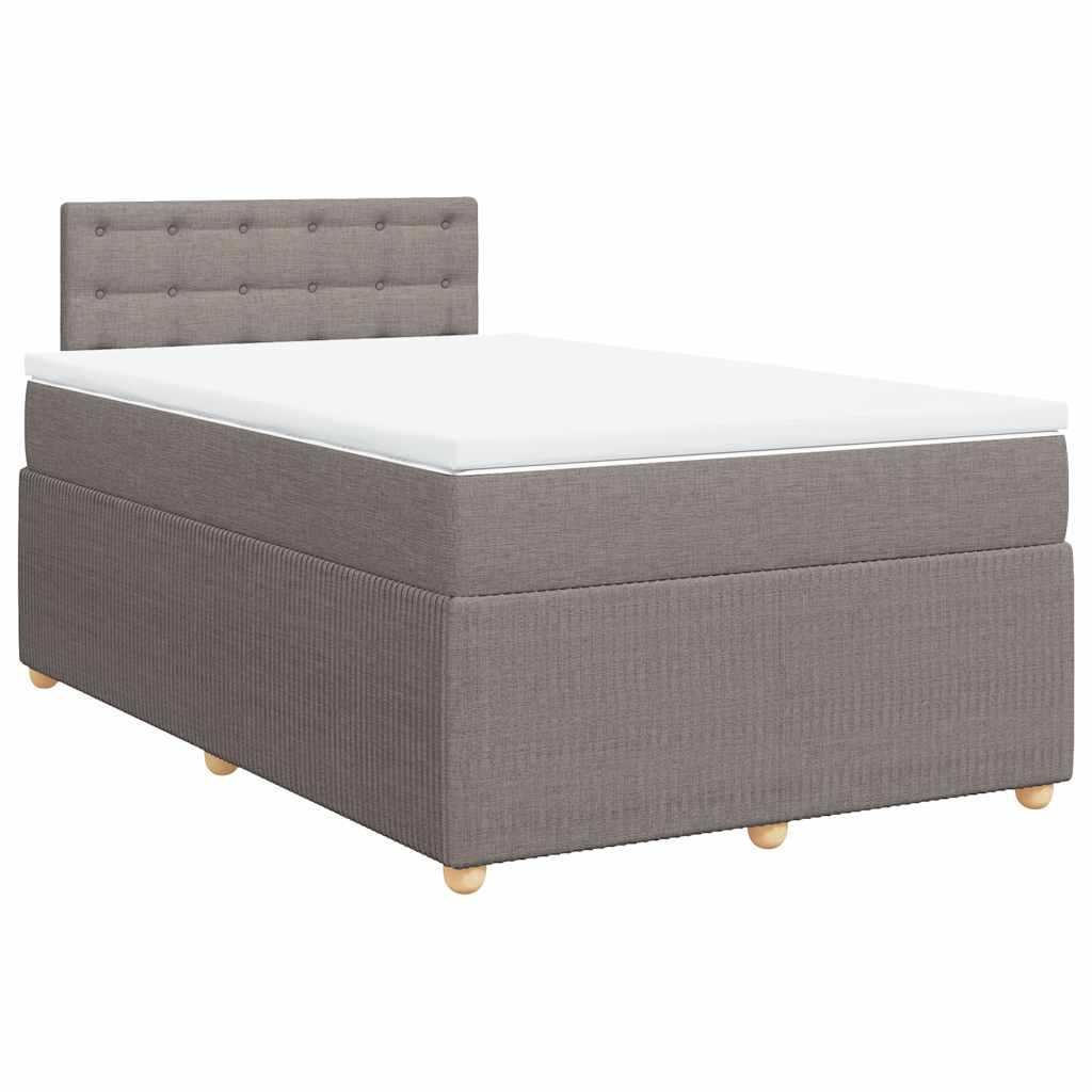Κρεβάτι Boxspring με Στρώμα Taupe 120x200 εκ. Υφασμάτινο
