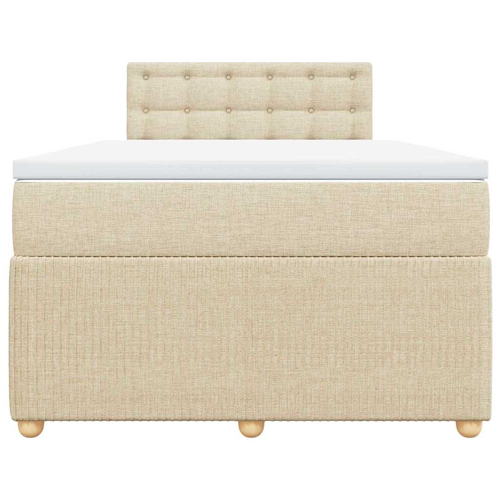 Κρεβάτι Boxspring με Στρώμα Κρεμ 120x200 εκ. Υφασμάτινο