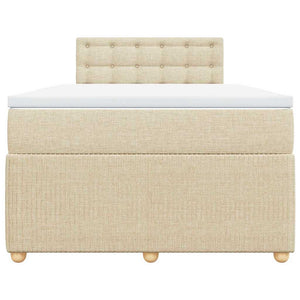 Κρεβάτι Boxspring με Στρώμα Κρεμ 120x200 εκ. Υφασμάτινο