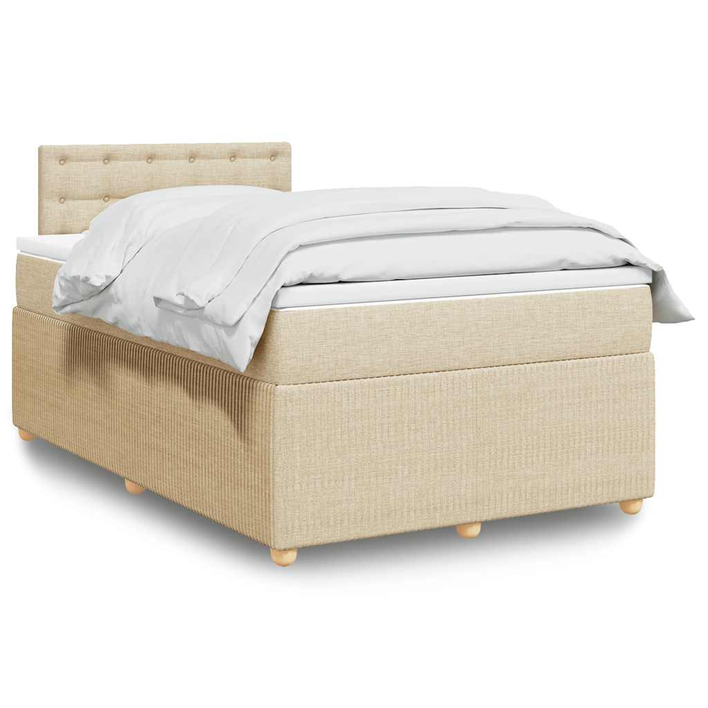 Κρεβάτι Boxspring με Στρώμα Κρεμ 120x200 εκ. Υφασμάτινο