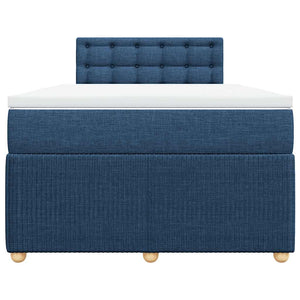 Κρεβάτι Boxspring με Στρώμα Μπλε 120x200 εκ. Υφασμάτινο