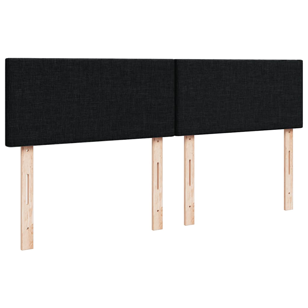 Κρεβάτι Boxspring με Στρώμα Μαύρο 140x190 εκ. Υφασμάτινο - Pakobazaar