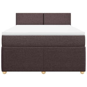 Κρεβάτι Boxspring με Στρώμα Σκούρο Καφέ 140x190 εκ. Υφασμάτινο