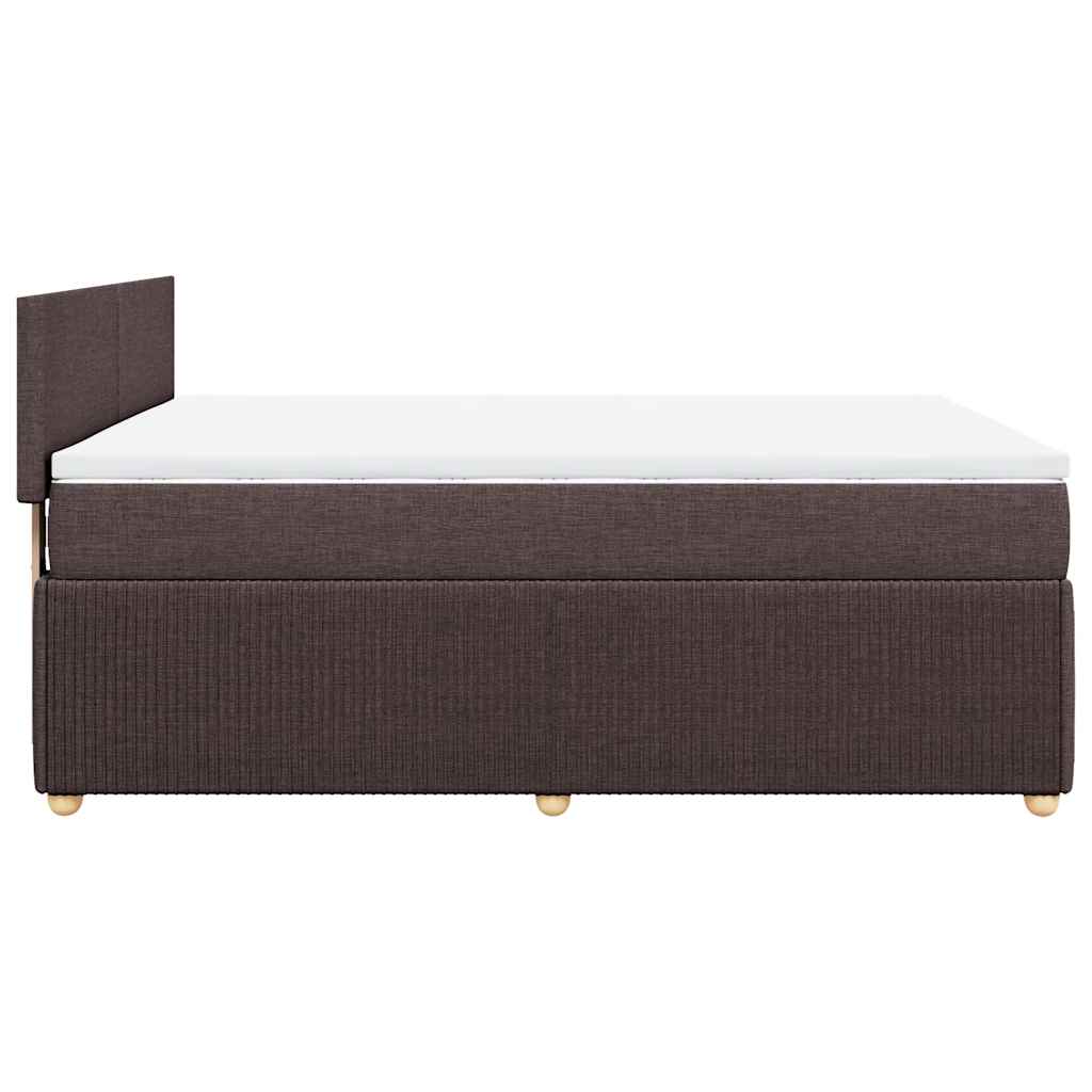 Κρεβάτι Boxspring με Στρώμα Σκούρο Καφέ 140x190 εκ. Υφασμάτινο