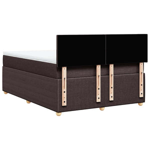 Κρεβάτι Boxspring με Στρώμα Σκούρο Καφέ 140x190 εκ. Υφασμάτινο
