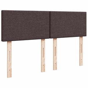 Κρεβάτι Boxspring με Στρώμα Σκούρο Καφέ 140x190 εκ. Υφασμάτινο