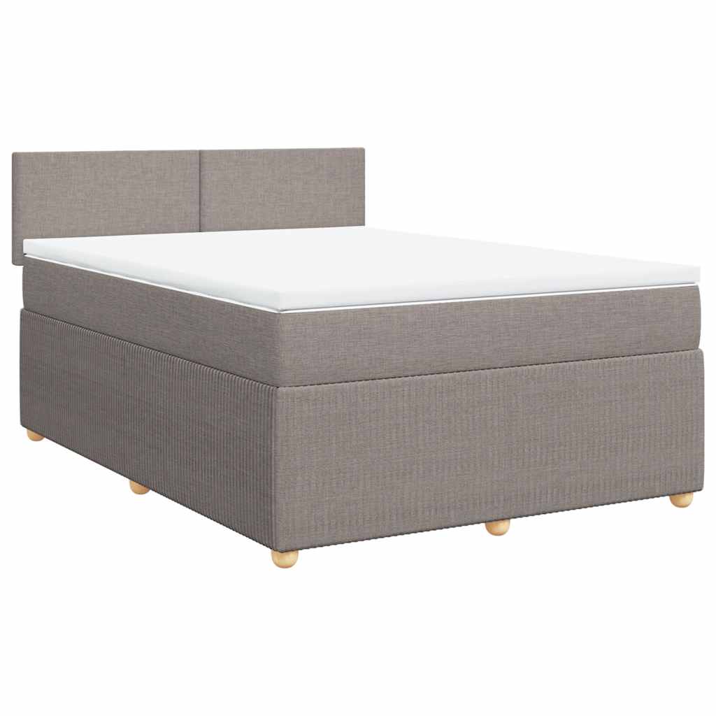 Κρεβάτι Boxspring με Στρώμα Taupe 140x190 εκ. Υφασμάτινο