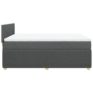 Κρεβάτι Boxspring με Στρώμα Σκούρο Γκρι 140x190 εκ. Υφασμάτινο - Pakobazaar