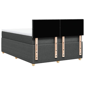 Κρεβάτι Boxspring με Στρώμα Σκούρο Γκρι 140x190 εκ. Υφασμάτινο - Pakobazaar
