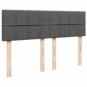 Κρεβάτι Boxspring με Στρώμα Σκούρο Γκρι 140x190 εκ. Υφασμάτινο - Pakobazaar