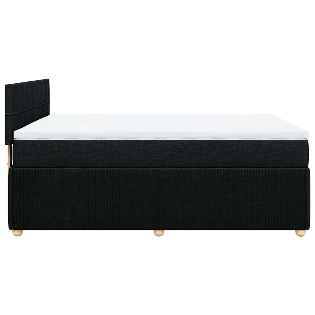 Κρεβάτι Boxspring με Στρώμα Μαύρο 140x190 εκ. Υφασμάτινο - Pakobazaar