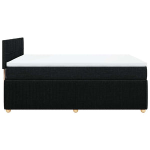 Κρεβάτι Boxspring με Στρώμα Μαύρο 140x190 εκ. Υφασμάτινο - Pakobazaar