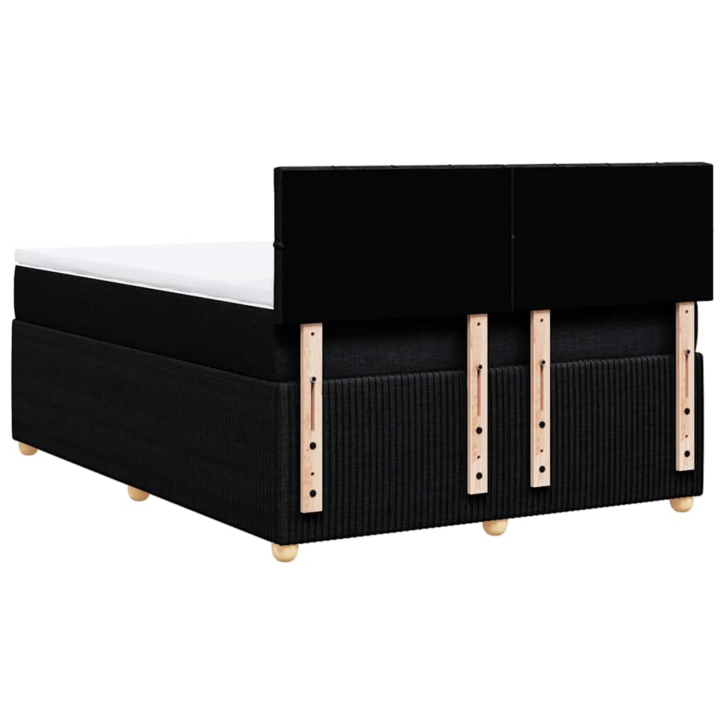 Κρεβάτι Boxspring με Στρώμα Μαύρο 140x190 εκ. Υφασμάτινο - Pakobazaar