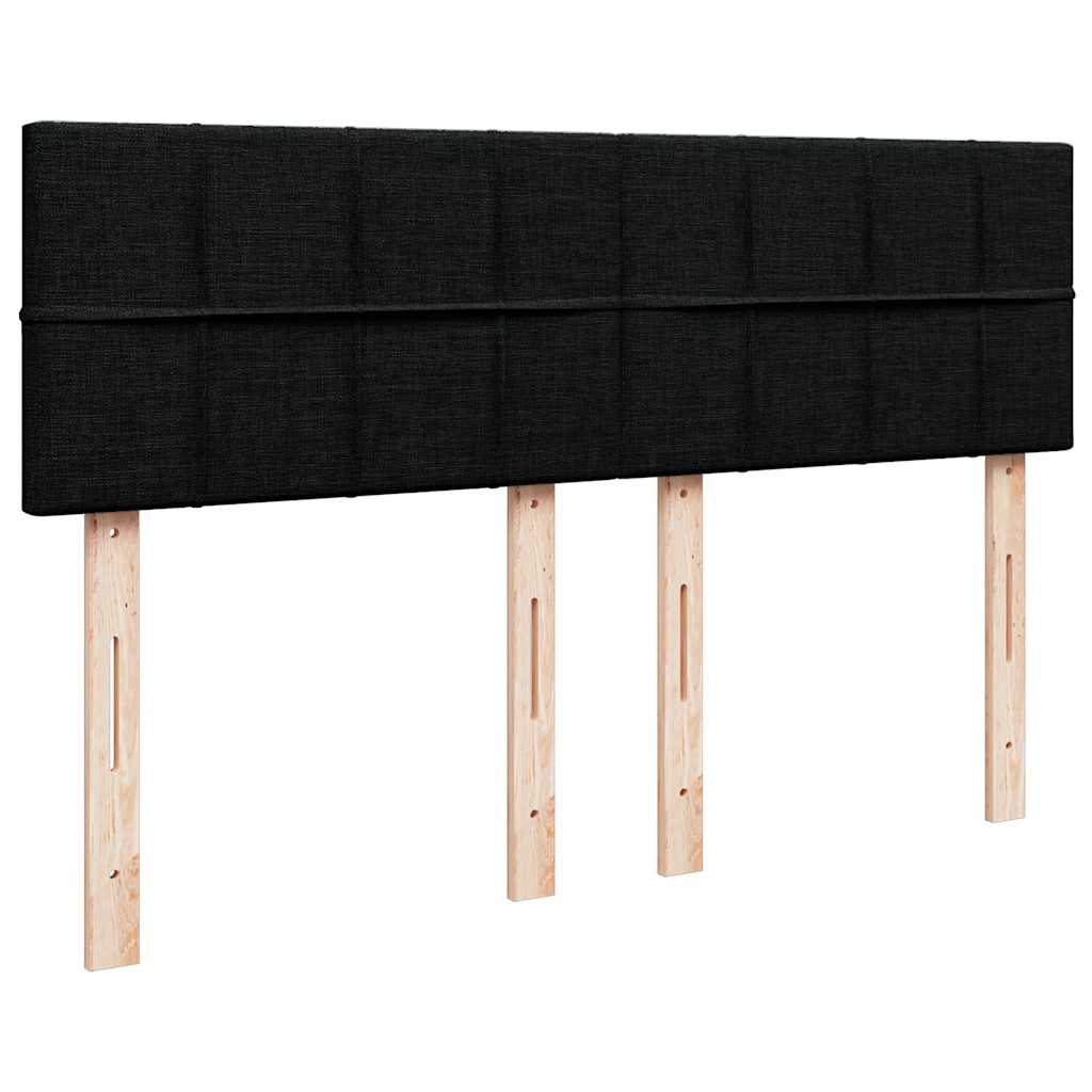 Κρεβάτι Boxspring με Στρώμα Μαύρο 140x190 εκ. Υφασμάτινο - Pakobazaar