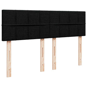 Κρεβάτι Boxspring με Στρώμα Μαύρο 140x190 εκ. Υφασμάτινο - Pakobazaar
