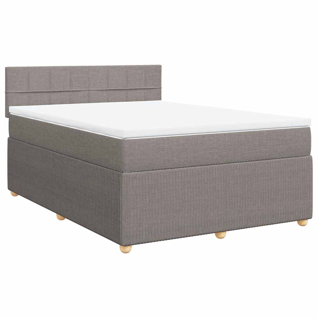 Κρεβάτι Boxspring με Στρώμα Taupe 140x190 εκ. Υφασμάτινο